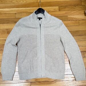 Banana Republic Men's Light Brown Zip-Up Sweater